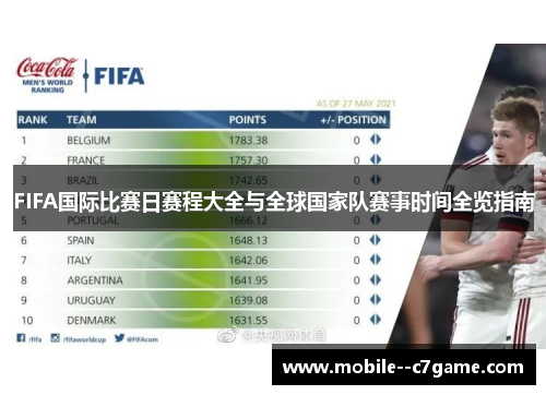 FIFA国际比赛日赛程大全与全球国家队赛事时间全览指南